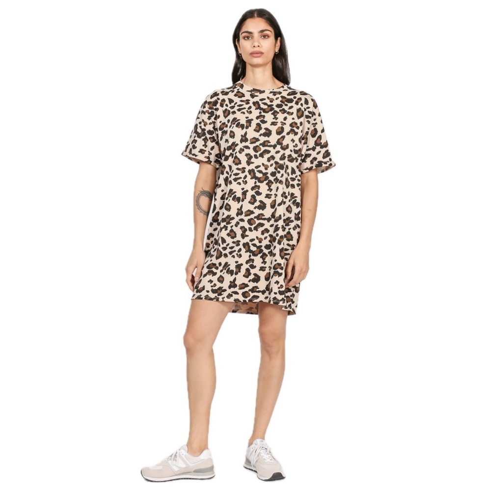 Sz.XS/S-BRUNETTE THE LABEL-Leopard T-Shirt Dress